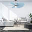 Alessandra Tropical - Five Blade Ceiling Fan - Integrated LED -Matte Black Finish -Light Blue Blades-968185004-968185022