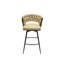 Tabouret de bar en cuir technique avec tabourets pivotants à 360 °, tabouret de bar rembourré, tabouret de bar et repose-pieds-1482913663