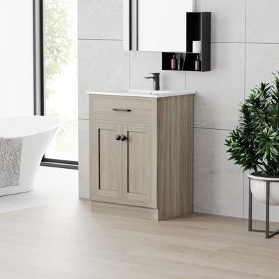 Burdon 24 In. Bathroom Vanity With Ceramic Sink Top
