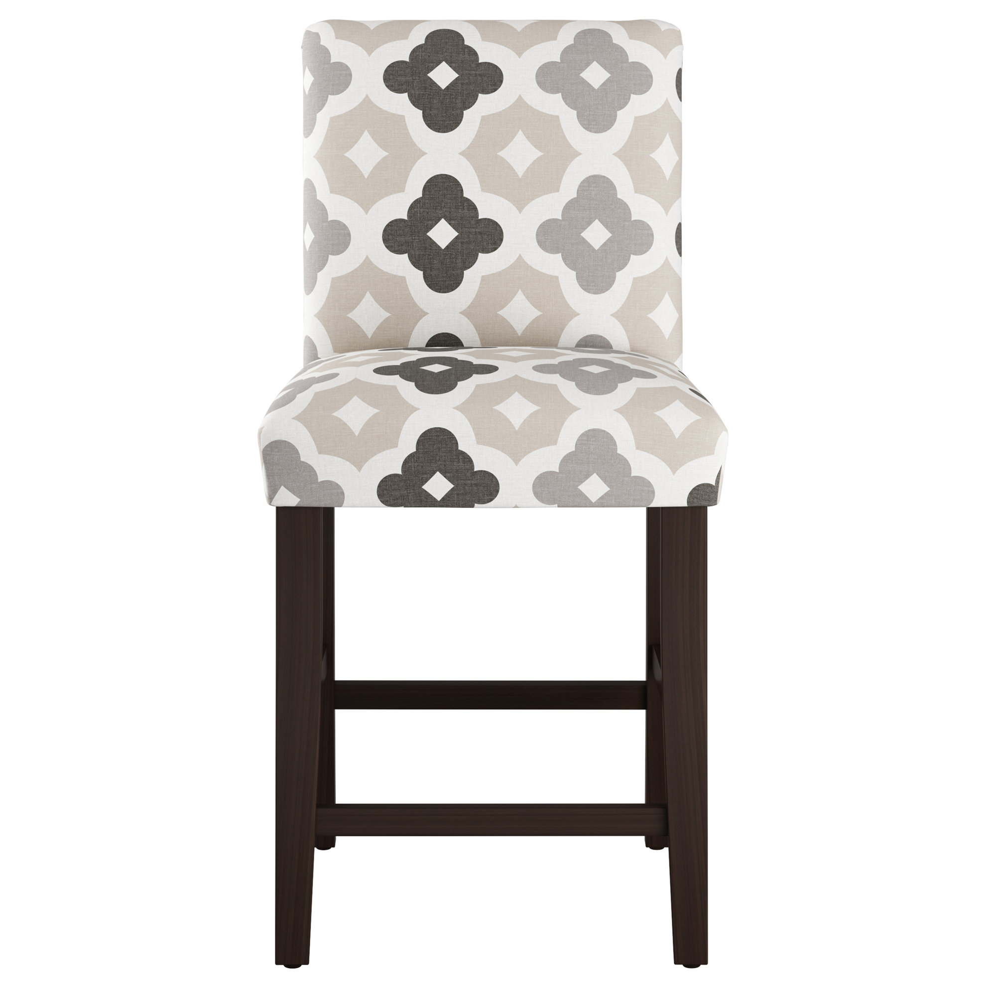 Sylva Upholstered Stool, Sintra Taupe, Espresso, Counter Stool (26” Seat Height)