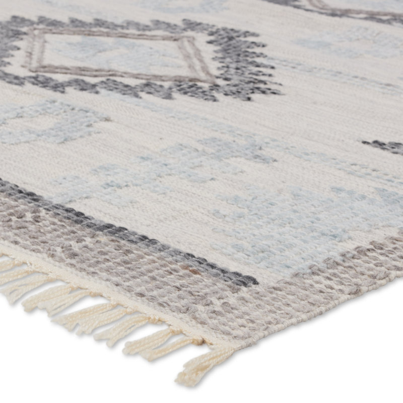 Tapis tribal argenté / noir tissé à la main intérieur / extérieur (5 pi x 8 pi), Rectangle 2 pi x 3 pi