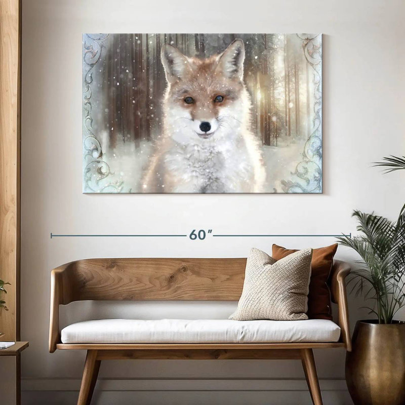 Enchanted Winter Fox, 32" H x 48" W