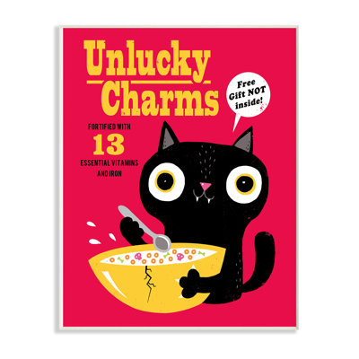 « unlucky charmes cat affiche style à céréales »-impression