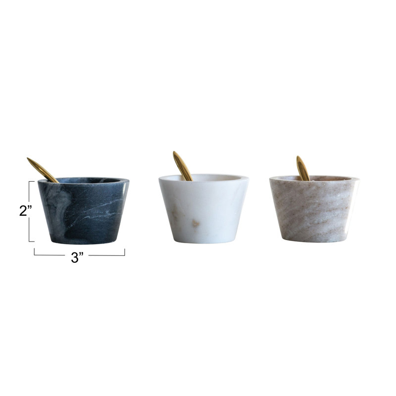 Mavis Marble Salt Cellar Set