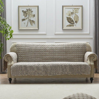 Greenland Home Fashions Phoenix Tan Sofa Furniture Protector 127"x77" Reversible Slipcover