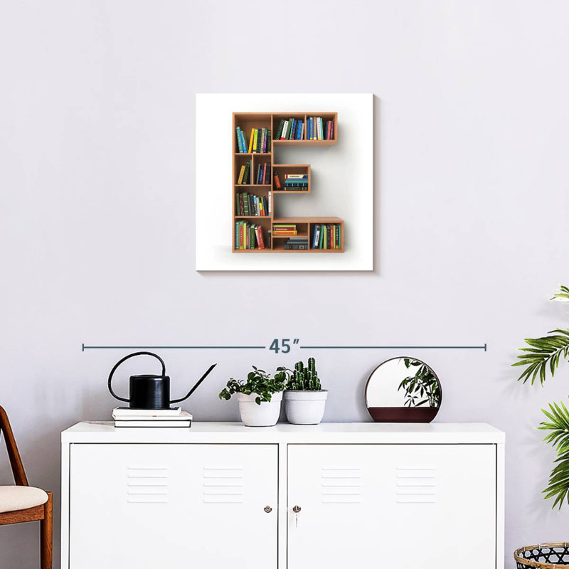 Tergel Bookcase Letter E, 20" H x 20" W
