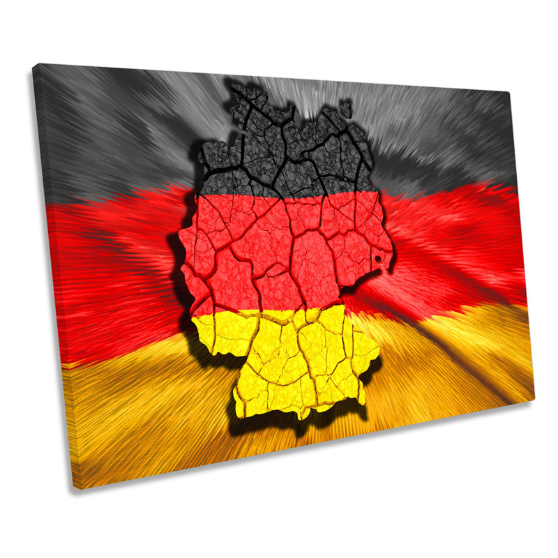 Map Of Germany Flag - Wrapped Canvas Print, 30.5cm H x 45.7cm W x 2cm D