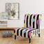 Fauteuil de chambre rembourré à motifs rose et bleu à pois