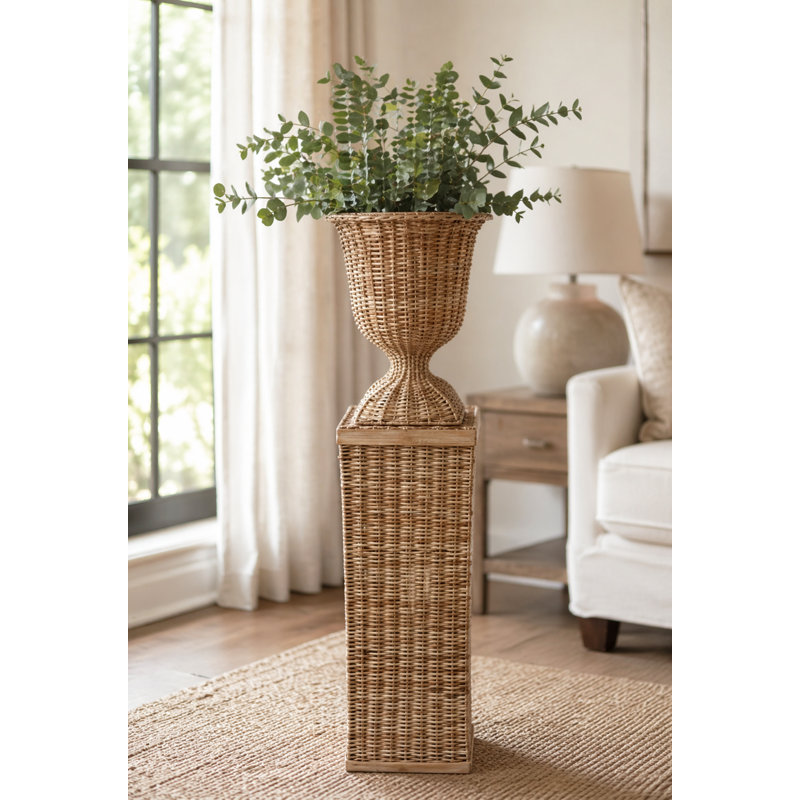 Square Wicker Urn