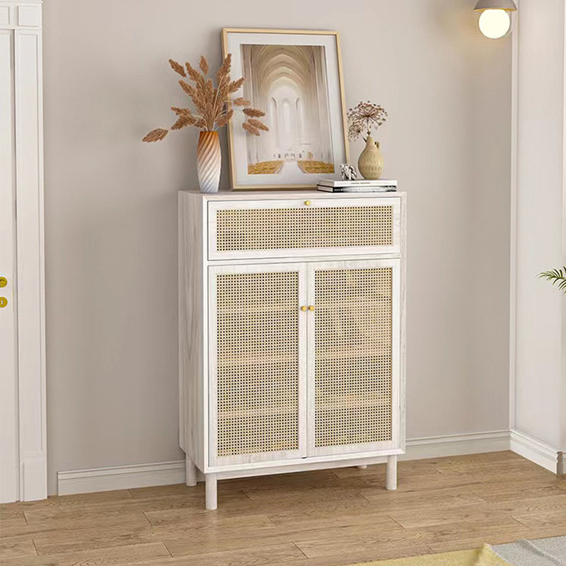 16 Pair Shoe Storage Cabinet, White