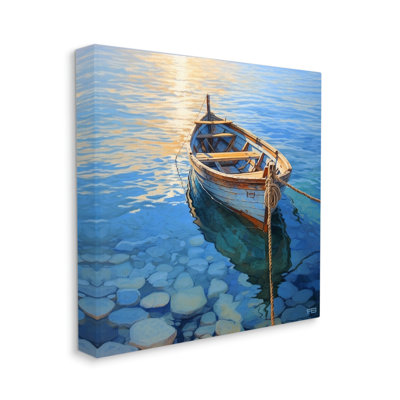 Chaloupe et rivage de galets par RB