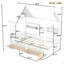 Lits doubles avec tiroirs de rangement et fenêtre, cadre de lit plateforme en bois massif avec tablettes-790917794
