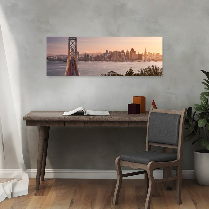 San Francisco, paysage urbain abstrait, art mural, H 36 po x l 12 po