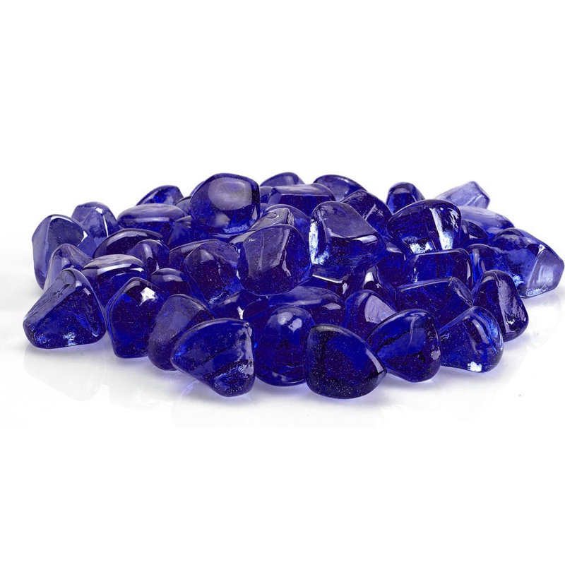 Verre à feu Zircon, H 2 po x l 18 po x P 8 po, Lustre bleu minuit