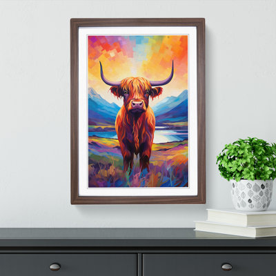 Highland Cow Futurism - Framed Print