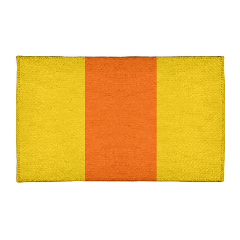 Tapis jaune/orange tissé à plat Miami, Rectangle 3 pi x 5 pi