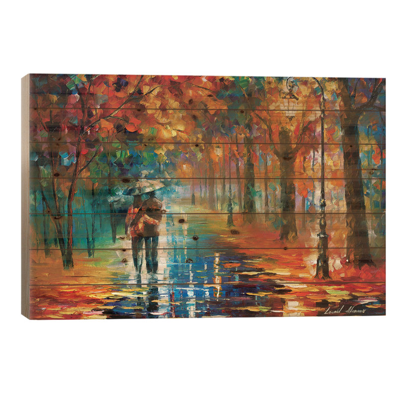 Impression d'automne sur bois par Leonid Afremov, H 18 po x l 26 po x P 1,5 po