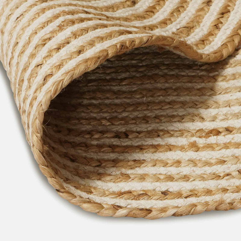 Hand Braided Area Rug, Round 210cm, Natural