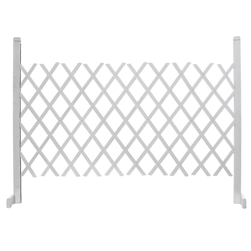 Expanding Portable Wood Privacy Fence, 76cm H x 140cm W x 12cm D, White