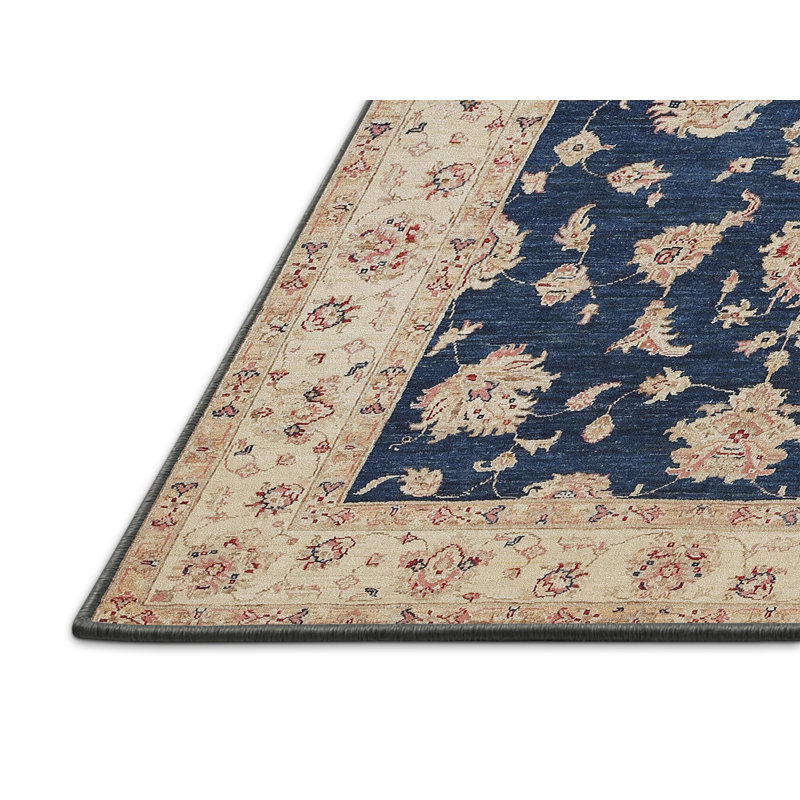 Tapis traditionnel beige/bleu area Coolnagoppoge, Rectangle 5 pi x 7 pi