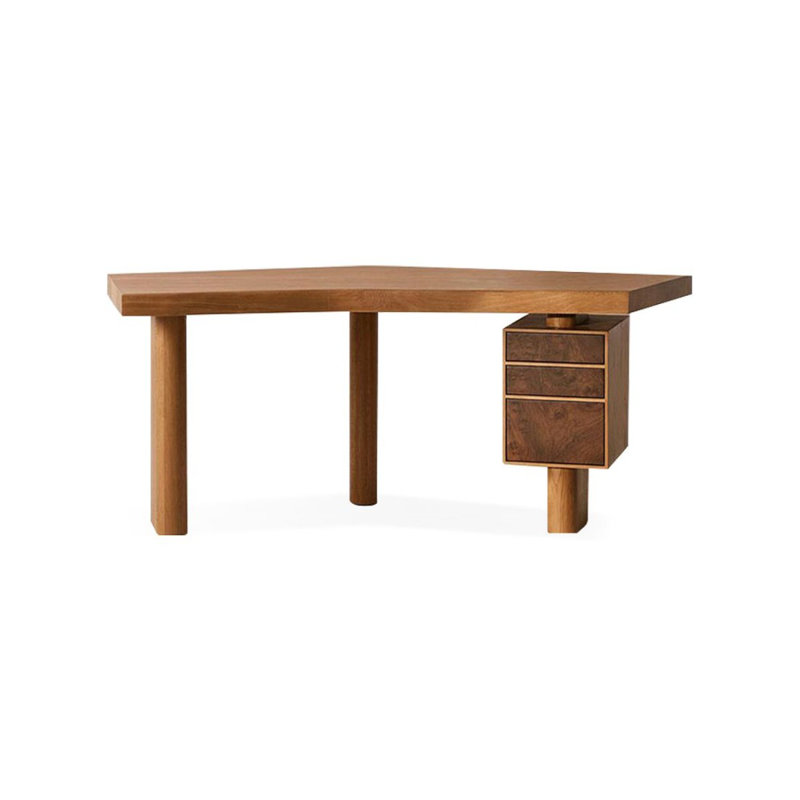Creative solid wood desk with drawer cabinet, 29.53" H x 78.74" W x 23.62" D, Right Hand Return