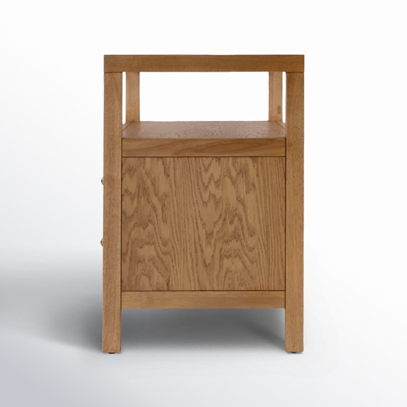 Nora 2-Drawer Wide Nightstand, Natural