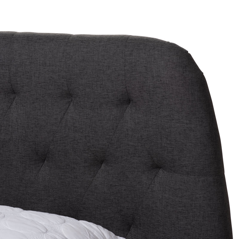 Upholstered Bed, Full, Dark Gray