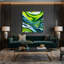 Abstrait art fluide sur toile verte 42-120506371