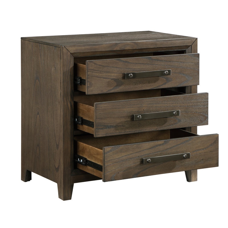 Noyer foncé 3, table de chevet transformable de style chambre à coucher en noyer, ajoutant de l'élégance au décor
