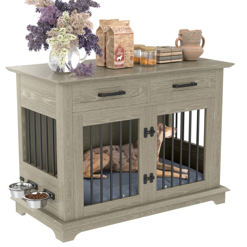 Meuble pour chien 44,48 po, Gris