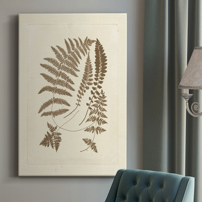 Fougères sépia II - peinture sur toile tendue