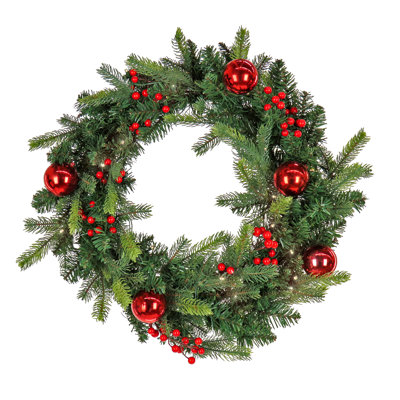 24" Scotch Creek Fir Pre-Lit Wreath