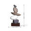 Sculpture Stacked Rocks, pierres empilables colorées de 10,4 pouces avec finition en résine mouchetée et base de couleur bois