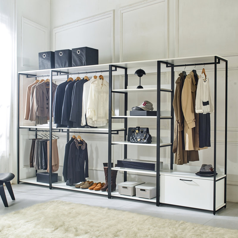 Walk-in avec panneau E0 - Placard à air intérieur à cinq tablettes en métal thermolaqué, rangement extra profond, eau et chaleur, panneau de qualité anti-rayures, double épaisseur, fabrication modulaire