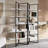 Golden Metal Frame Folding White Bookcase, Wide Panel, Large 71 Inch Etagere Display Shelf-864969120-866516492