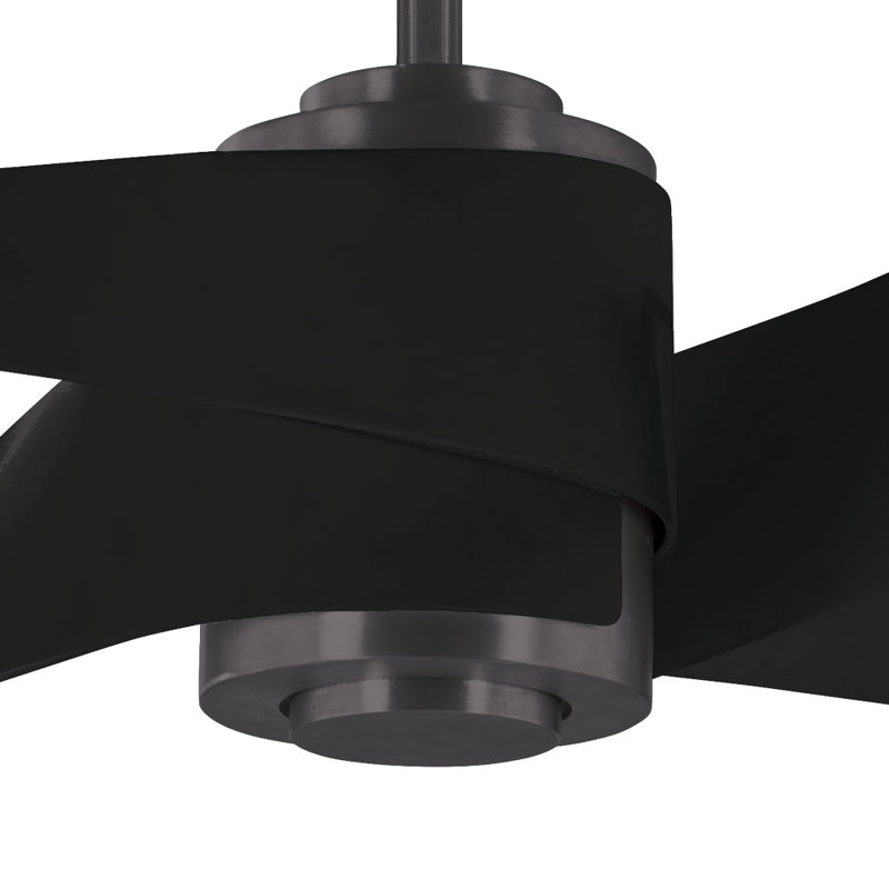 64" Artemis 4 Blade LED Standard Ceiling Fan with Light Kit Included, Gun Metal with Matte Black Blades