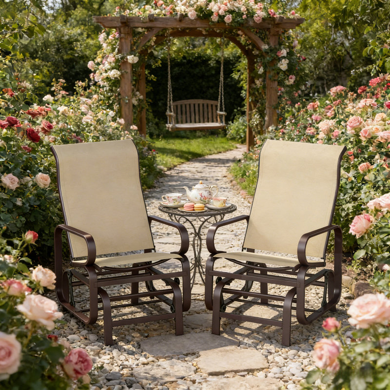 Ensemble de 2 chaises longues d'extérieur coulissantes, Kaki / Brun