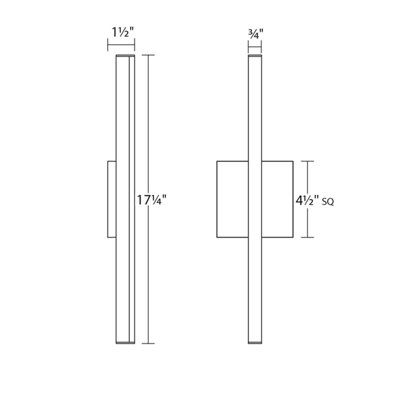 Stix 1 - Light LED Bath Bar, Bright Satin Aluminum
