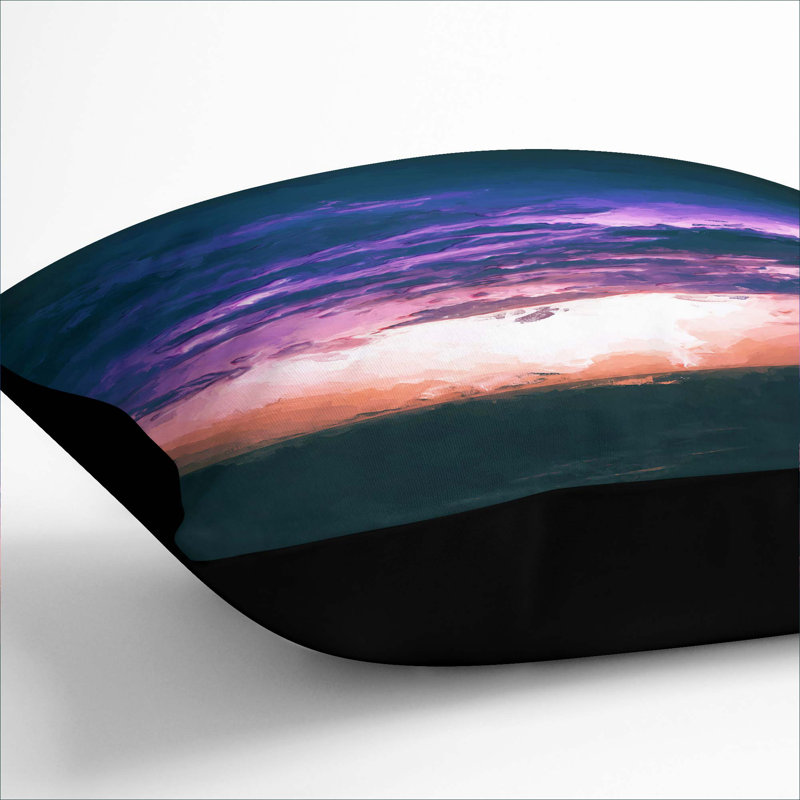 Lightning in the Caribbean in Abstract Cushion with Filling, 55cm H x 55cm W x 20cm D, Black