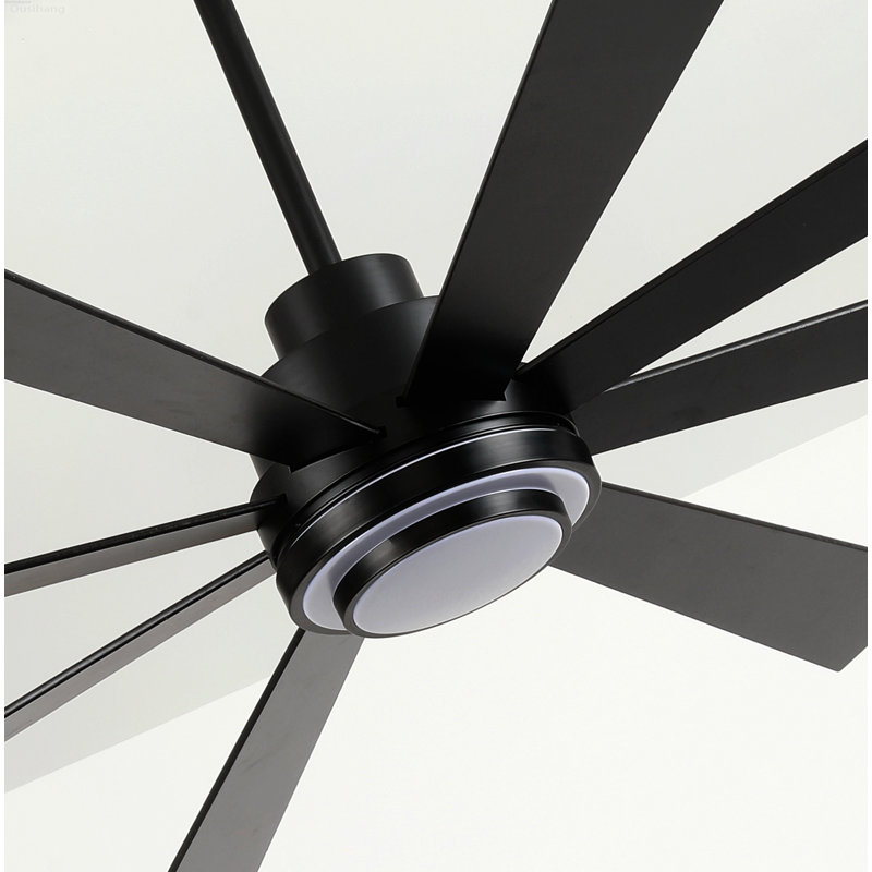 Ventilateur de plafond à moteur à courant continu réversible moderne à 6 vitesses avec ensemble de lumières Aviator-Inspired, noir mat