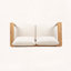 Causeuse en bois d'acacia durable avec coussins confortables