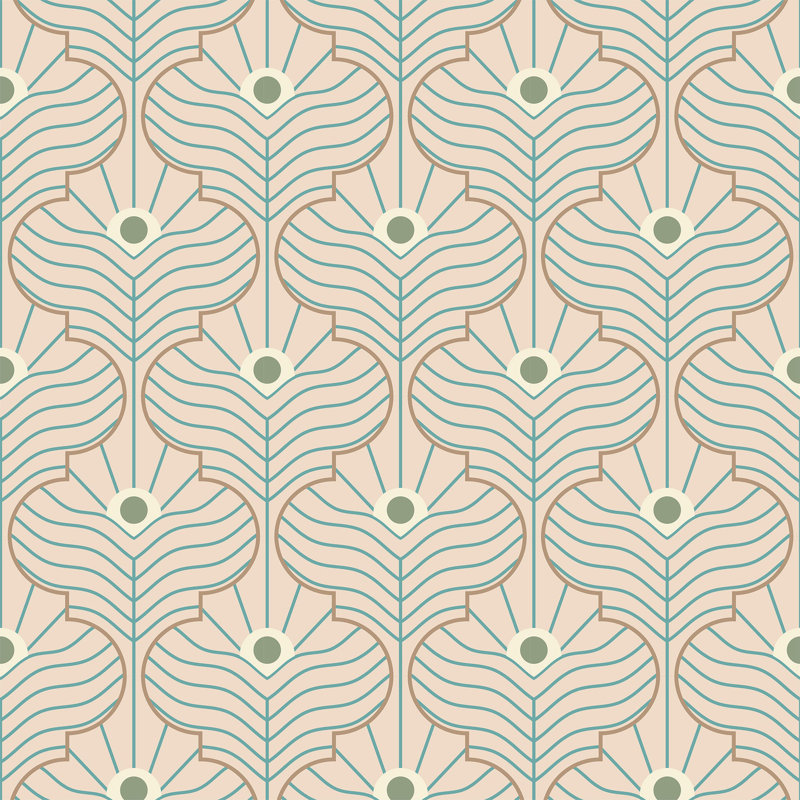 Moroccan Peacock - Pink Sands Wallpaper