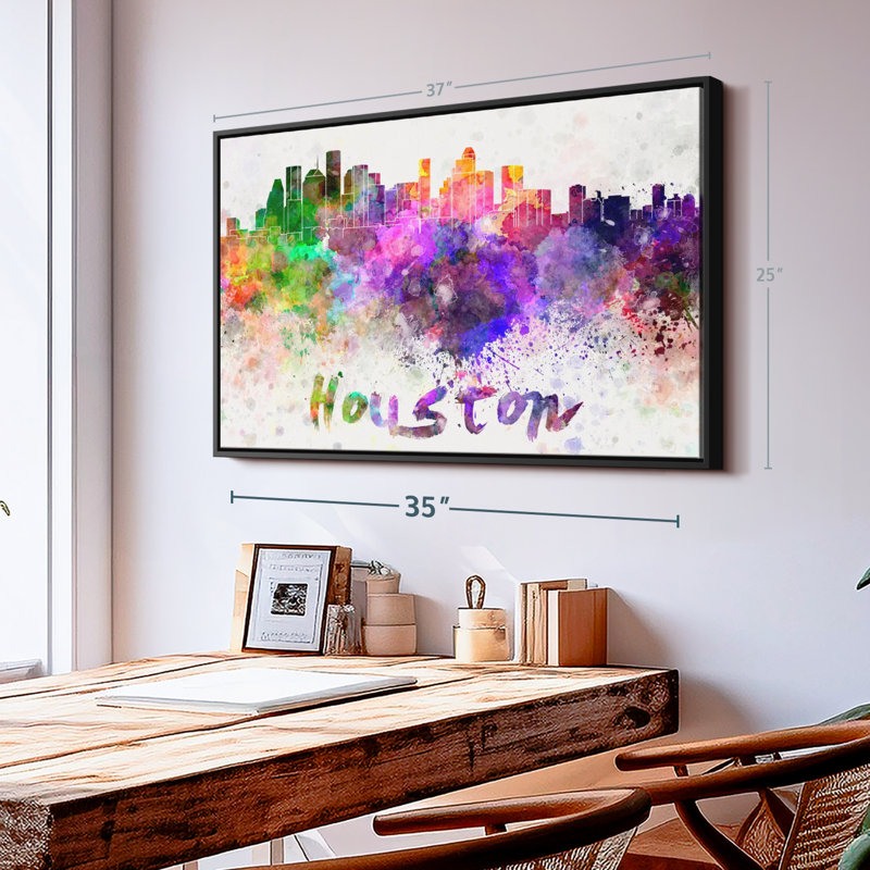 City «Houston Skyline Colors», H 25 po x l 37 po