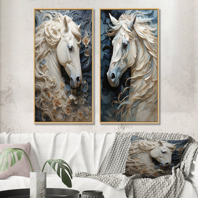 «Luscious Horse Fantasy Hair I», ensemble de 2 reproductions d'art sur toile