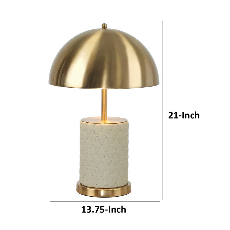 Aria Metal Table Lamp, Brass/Beige