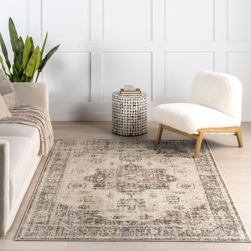 Tapis médaillon délavé Venn, Rectangle 4pi x 6 pi