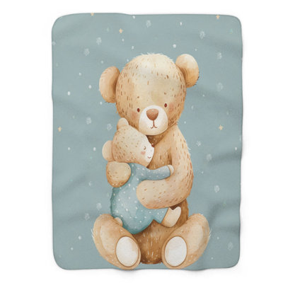 Maman ours - couverture en sherpa de qualité supérieure 1 pièce