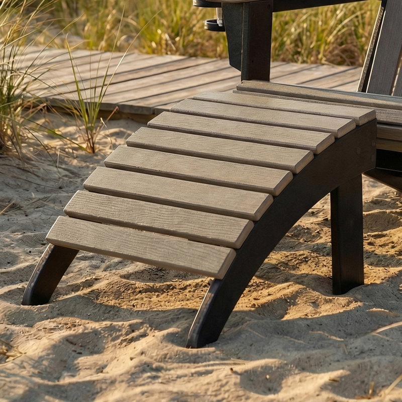 Repose-pieds Adirondack, noir, Noir/gris