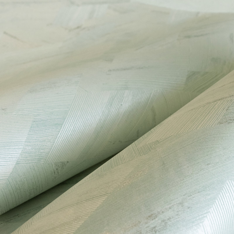 Slow Living Metallic Geometric Wallpaper Roll, Frost Mint