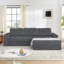 Siège du canapé droit, canapé modulaire en forme de L, canapé modulaire compressé en velours côtelé de style minimaliste moderne, déplier en un lit, une chambre à coucher, canapé confortable à conception compacte et peu encombrante